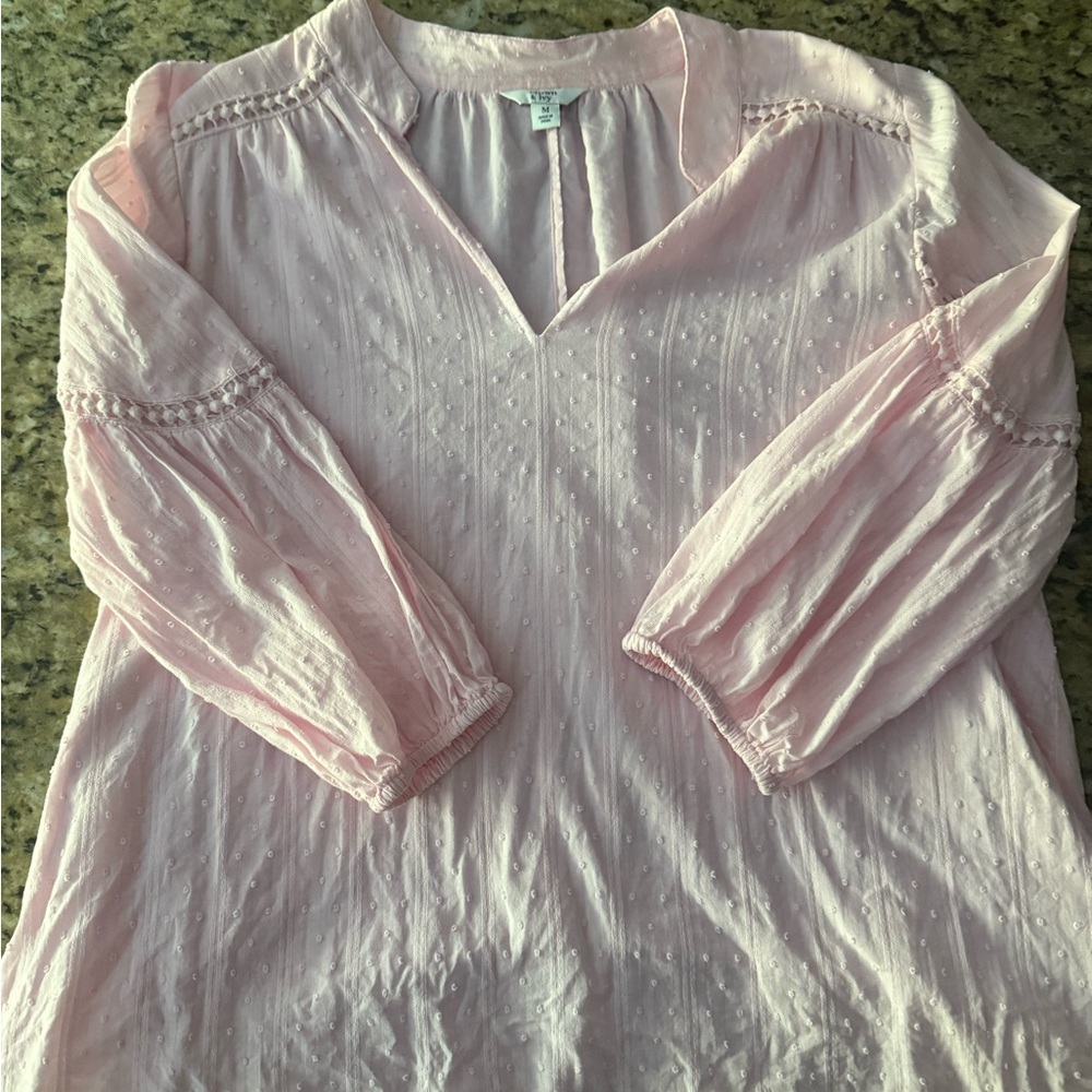 Crown & Ivy Pink Textured Blouse